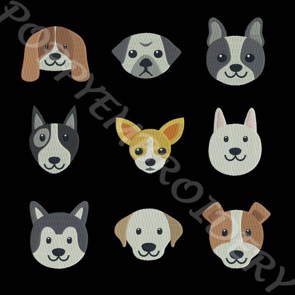 Hund Designs für die Stickmaschine / Chien Motive Gießen Lochstickerei Maschine / INSTANT DOWNLOAD