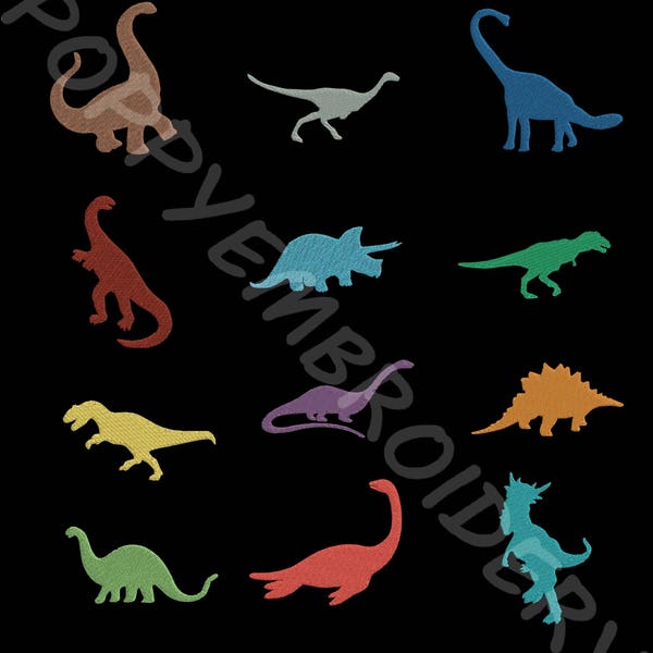 DINOSAUR Design for Embroidery machine  /  dinosaure motifs pour broderie machine / instant download