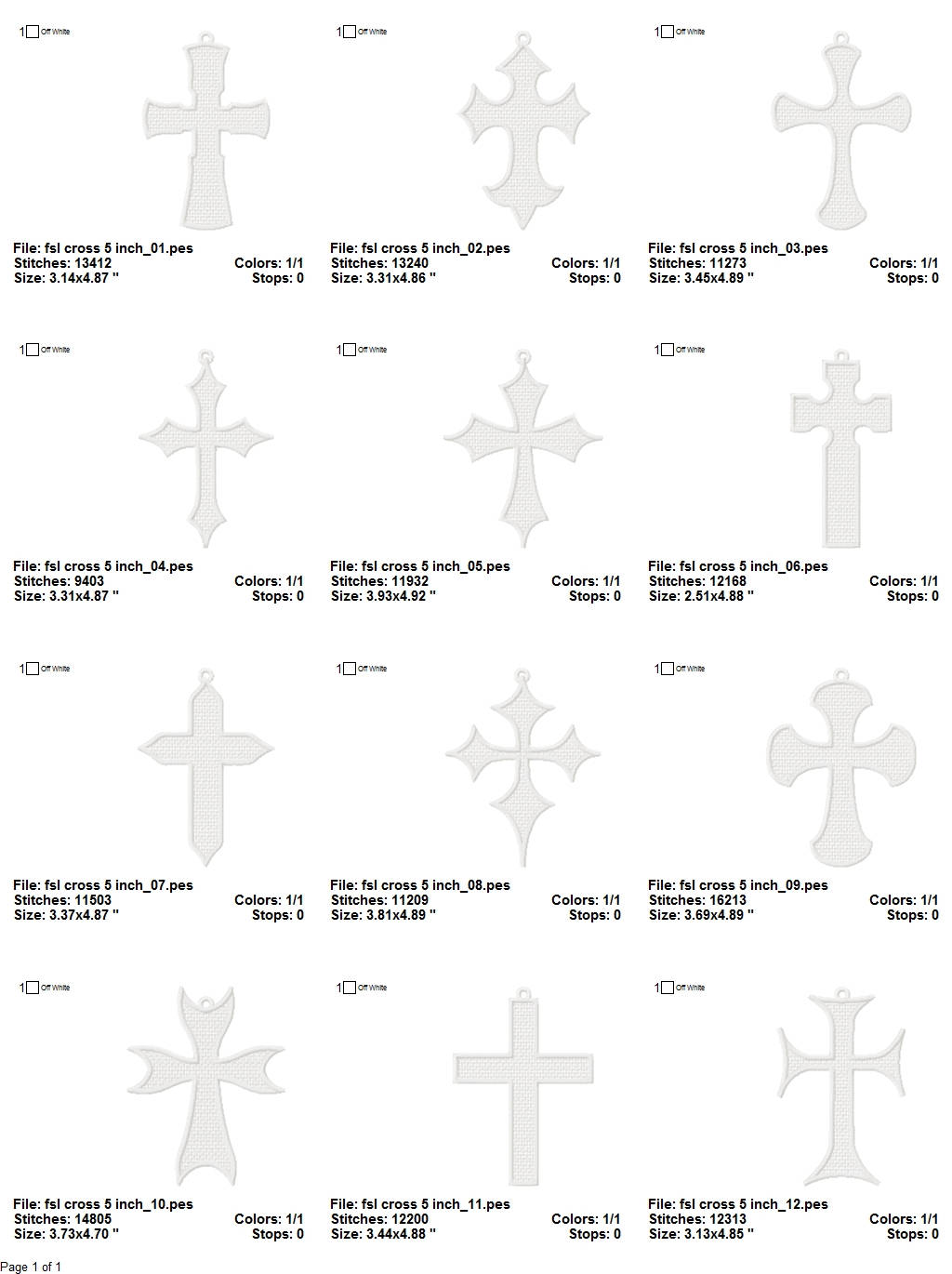 Free Standing Lace FSL Cross Machine Embroidery Designs / Instant ...