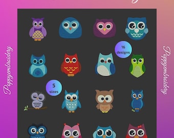 OWL machine embroidery designs / INSTANT DOWNLOAD