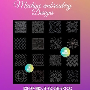 QUILT block / 30 patterns embroidery machine  designs  / motifs pour broderie machine / instant download