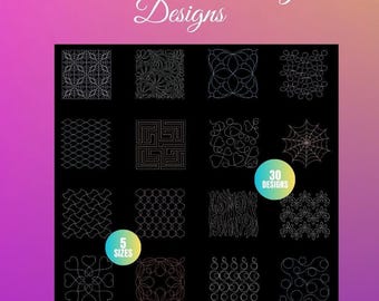 QUILTblok / 30 patronen borduurmachineontwerpen / borduurmotieven / instant download