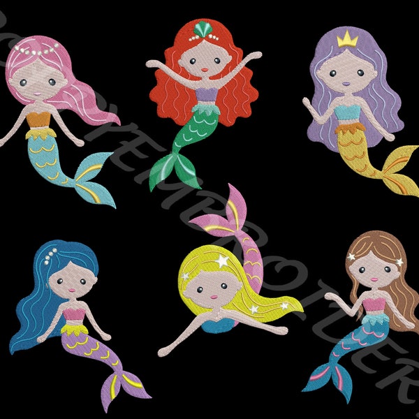 MERMAID Design for Embroidery machine  / motifs sirene pour broderie machine / INSTANT DOWNLOAD