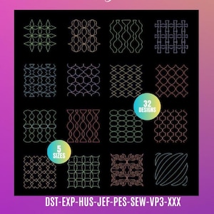 QUILT block / 32 patterns embroidery machine  designs  / motifs pour broderie machine / instant download