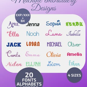 FONT ALPHABET LETTERS (exp / xxx) designs pack for embroidery machine, instant download