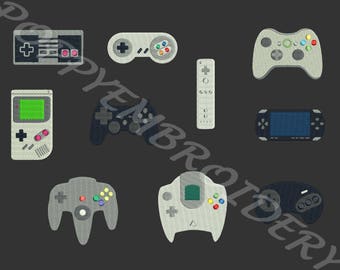 VIDEO game Designs for Embroidery machine /  jeu video motifs pour broderie machine / instant download