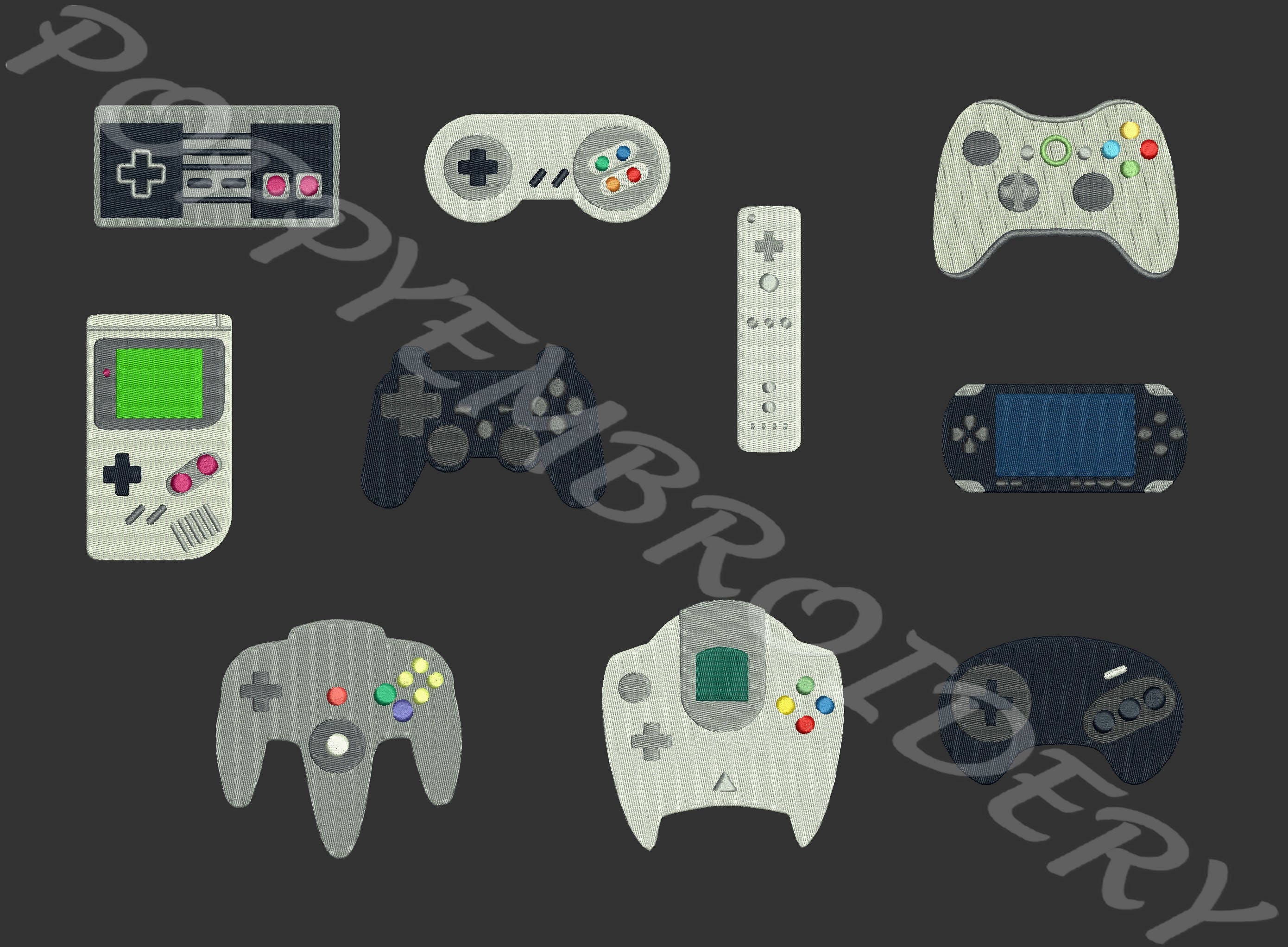 VIDEO game Designs for Embroidery machine / jeu video motifs Etsy