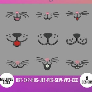 ANIMAL mouth designs for embroidery machine  / motifs animaux bouche  pour broderie machine / INSTANT DOWNLOAD