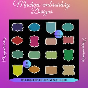 EMBLEEM framevorm machine borduurontwerpen set / embleem kadervorm motieven pour broderie machine / INSTANT DOWNLOAD
