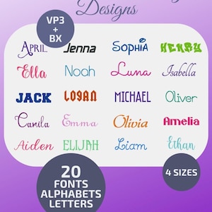 FONT ALPHABET LETTERS (vp3) designs pack for embroidery machine, instant download