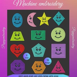 Disegni di forme BASIC per macchina da ricamo / motivi di forme per macchina per ricamo / DOWNLOAD IMMEDIATO