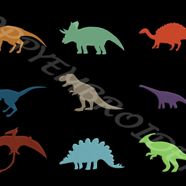 DINOSAUR Design for Embroidery machine /  dinosaure motifs pour broderie machine / instant download