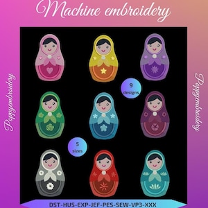 BABUSHKA/Matryoshka doll embroidery machine  designs  /poupee russe pour broderie machine / instant download