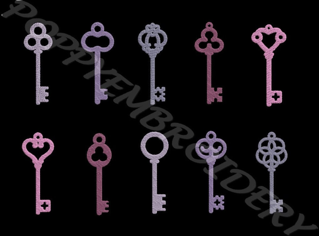 KEY Embroidery Machine Designs / Motifs Clé Pour Broderie Machine / INSTANT DOWNLOAD Etsy