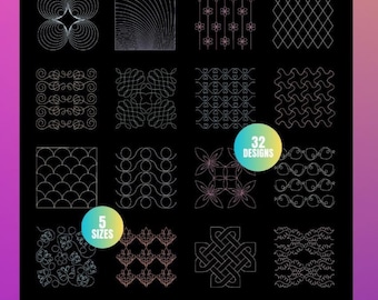 QUILTblok / 32 patronen borduurmachineontwerpen / borduurmotievenmachine / instant download