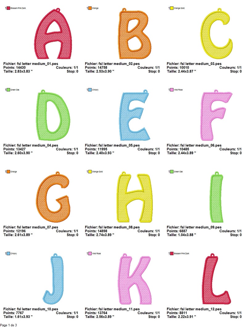 Free Standing Lace FSL Letter Embroidery Machine Designs / Etsy Canada