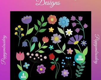 FLOWERS machine embroidery designs / INSTANT DOWNLOAD