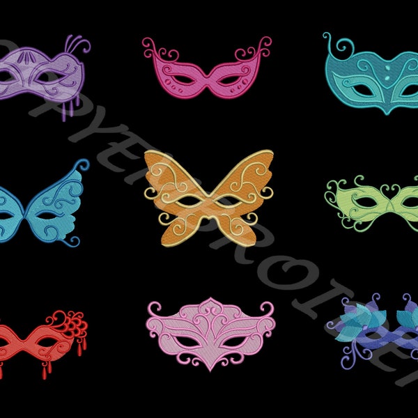 VENETIAN MASK embroidery machine  designs  / masque venitien pour broderie machine / instant download