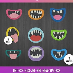 Dessins de bouche DRLES pour machine à broder / motifs bouche cartoon pour broderie machine / TÉLÉCHARGEMENT IMMÉDIAT