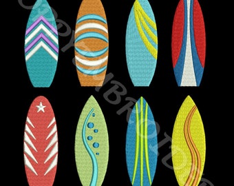 SURFBOARD Design for Embroidery machine / motifs surf pour broderie machine / INSTANT DOWNLOAD