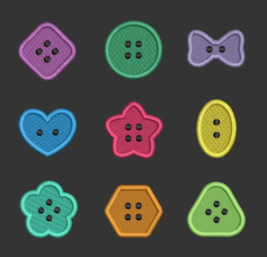 BUTTON Designs for Embroidery Machine / Motifs Bouton Pour Broderie ...
