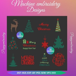 CHRISTMAS  machine embroidery designs set  /  noel motifs pour broderie machine / INSTANT DOWNLOAD