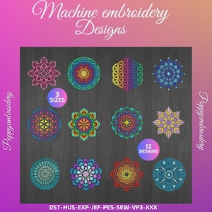 MANDALA Designs for Embroidery machine  /   motifs pour broderie machine / instant download