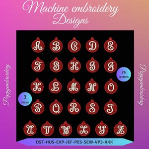Free standing lace FSL christmas ball letter embroidery machine  designs  /  boule noel lettre pour broderie machine / INSTANT DOWNLOAD