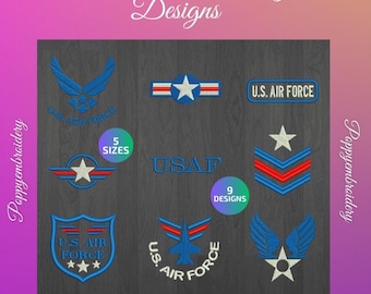 Diseños de bordado a máquina de la Fuerza Aérea de la USAF / descarga instantánea