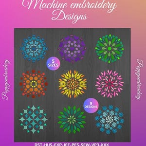 MANDALA Designs for Embroidery machine  /   motifs pour broderie machine / instant download