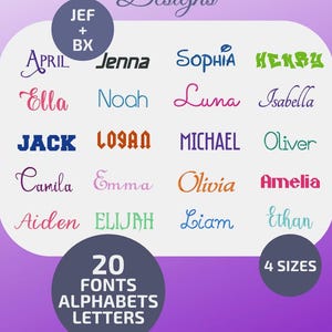 Paquete de diseños de letras del alfabeto tipográfico (jef) para máquina de bordar, descarga instantánea