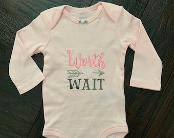 Newborn Onesie | 0-3 month | Worth The Wait | Newborn Girl