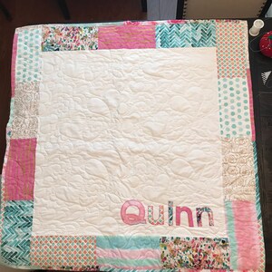 Custom Baby Crib Quilt Personalized Quilt Boy Quilt Girl Quilt Applique and/or Machine Embroidery Personalization You Design It image 4