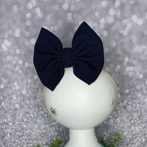 Navy Blue #115 Bow on Nylon Headband/Clip, Simply Inspired By Zoe