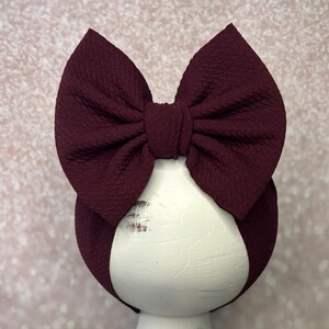 Wine Red #118 Stretch Headwrap W/ Bow, Simply Inspired By Zoe