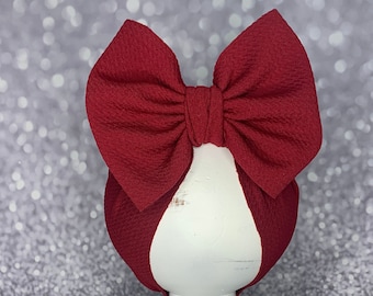 Ruby Red #106 Stretch Headwrap W/ Bow, Simply Inspired By Zoe