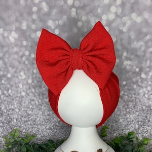 Bright Red #111 Stretch Headwrap W/ Bow, Simply Inspired By Zoe