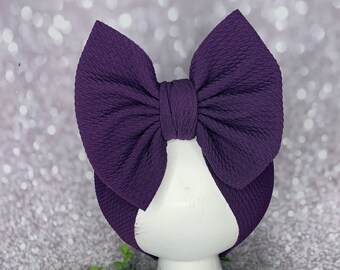 Dark Purple #119 Stretch Headwrap W/ Bow, Simply Inspired By Zoe