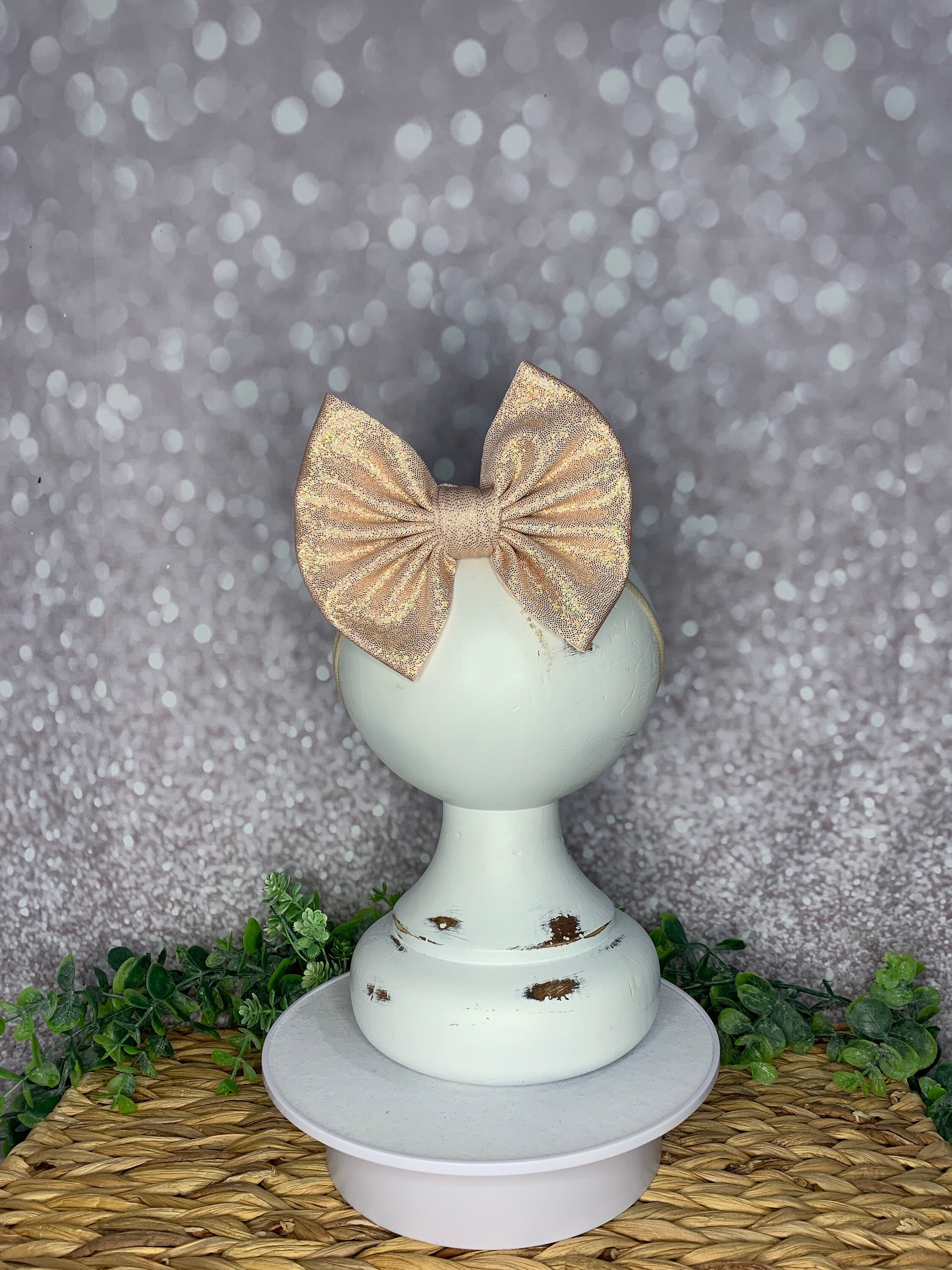 Champagne Vintage Inspired Rhinestone Bow Headband Champagne Gold Bow Headbands - Etsy main image 3