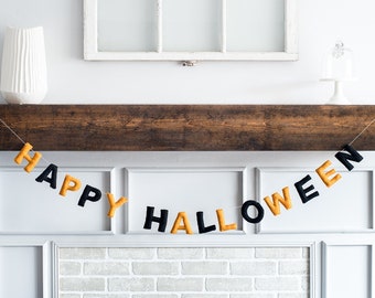 Handmade Wool Felt Happy Halloween Garland - 6ft