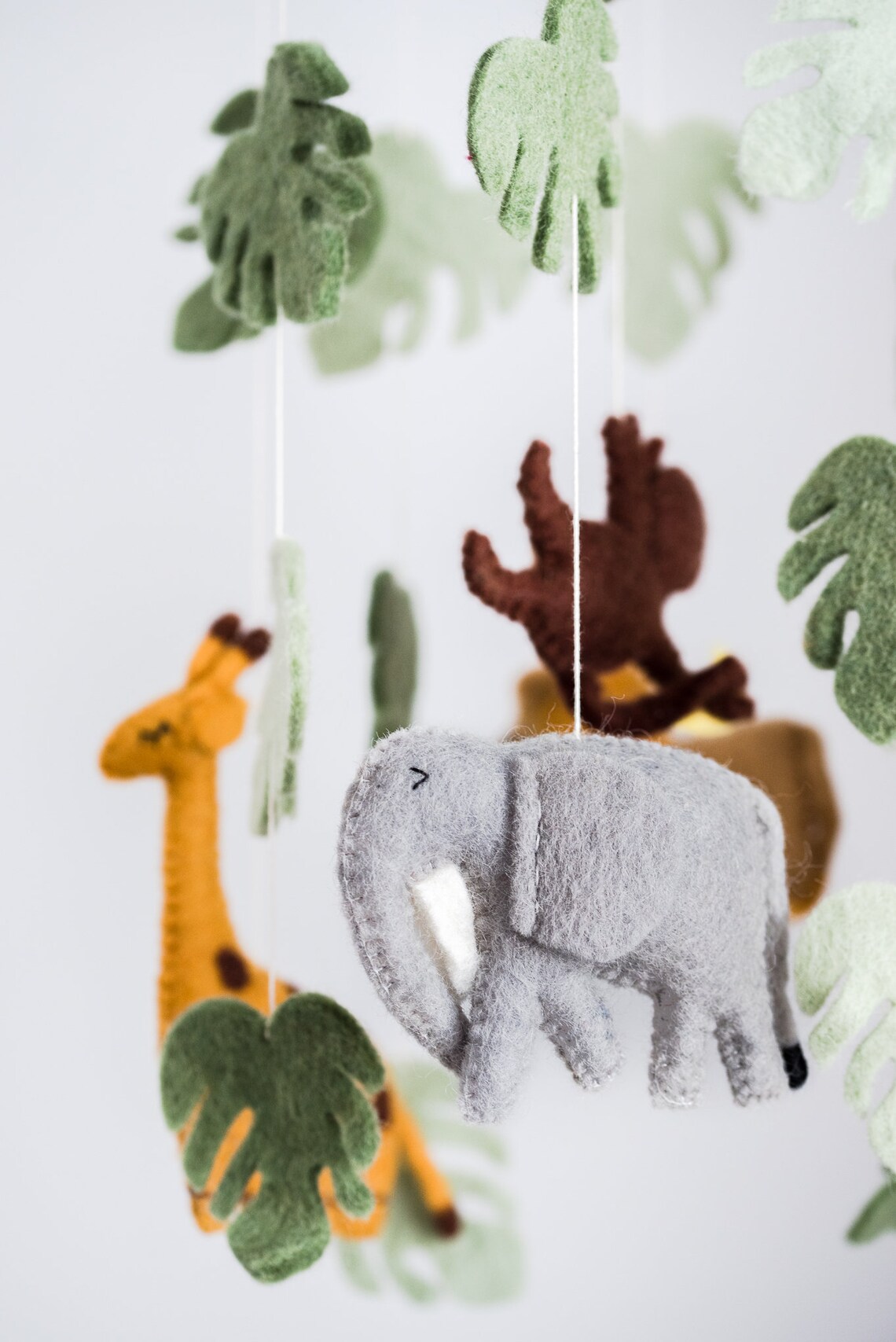 Felt Jungle Nursery Mobile / Baby Animal Mobile / Jungle Theme Etsy