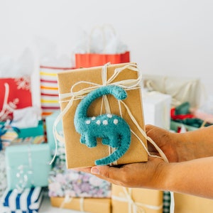 Dinosaur Ornament / Dino Ornament / Brontosaurus Ornament / Felt Christmas Ornament / Kids Ornament / Ornament for children