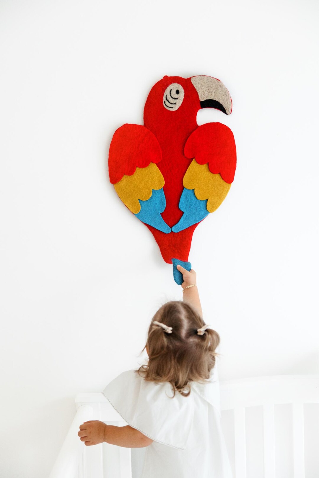 View of Macaw Tropical Bird Wall Art/ Woodland Decor / Forest Baby Room/ Bird ...