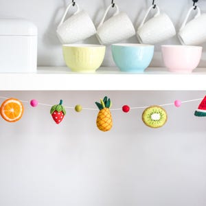 Felt Fruits Garland / Summer Garland/ Summer decoration/ Fruits decoration / Summer Party Decor /Summer Bar Cart decor
