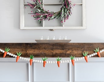 Felt Carrot Garland: 5ft Easter/Summer Decoration