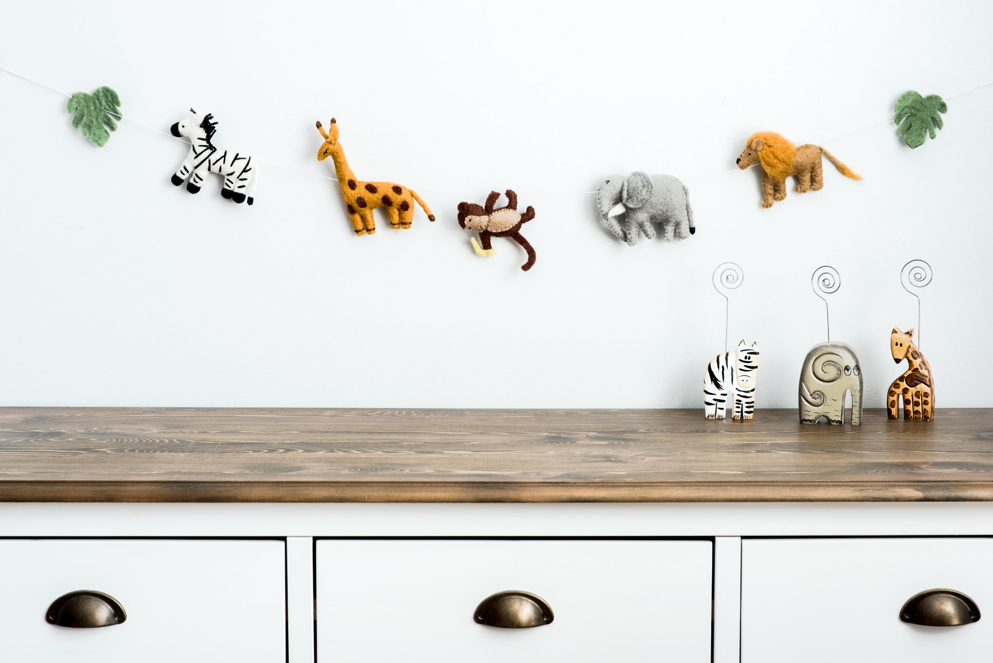 Felt animal garland baby jungle animal banner decor jungle theme nursery Safari Nursery
