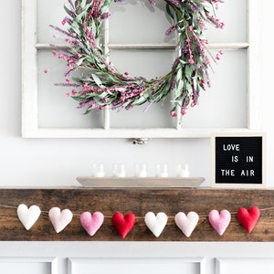 Heart Decoration / Valentine Garland / Red Hearts Decor / Valentine's day decor / Valentine's day mantel decor /  Heart garland