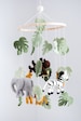 Felt Jungle nursery mobile / baby animal mobile / jungle theme nursery / natural nursery mobile 