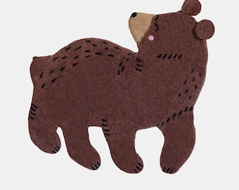 Wool Felt Bear Wall Hanging: Woodland Nursery Decor