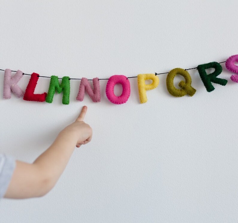 Alphabet Garland / Nursery Decor / Nursery Hanging Wall Art / Etsy
